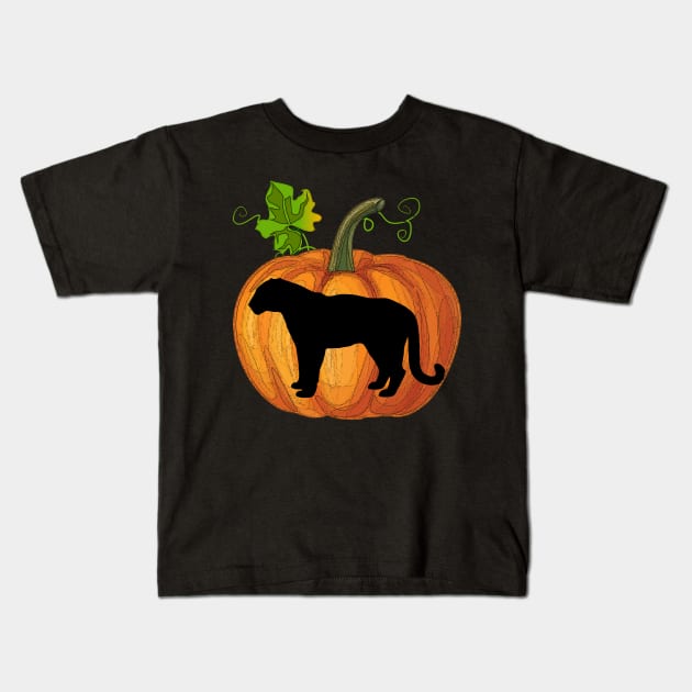 T rex in pumpkin Kids T-Shirt by Flavie Kertzmann